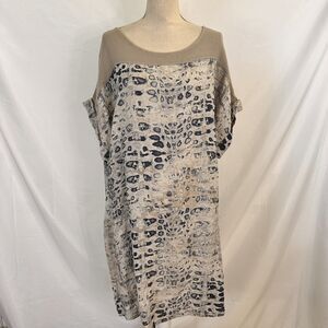 NEW Lungo L'arno 100% Linen Dress Tunic Snake Animal Print Italy Size 2X PLUS